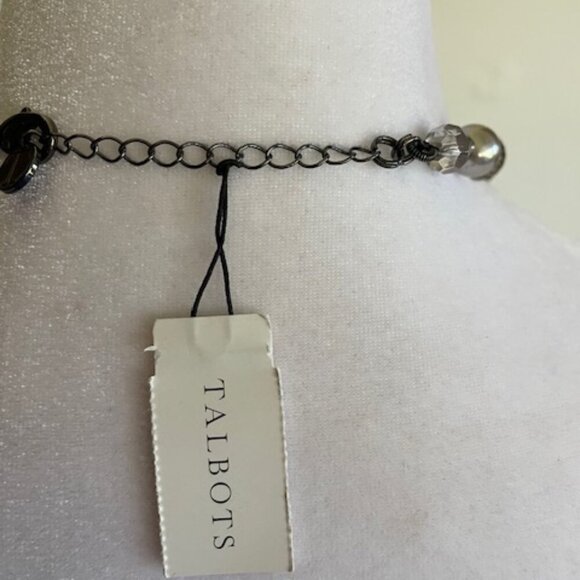 TALBOTS Smoky Gray Silver Beaded 19" Necklace - Picture 5 of 15